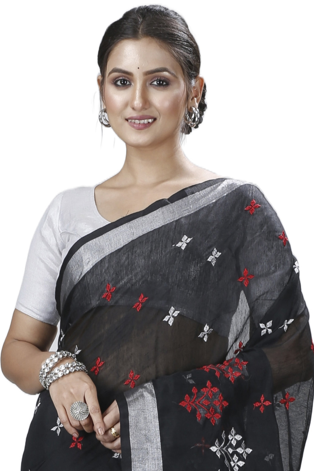 Black Blended Cotton Tamasi Hand Loom Saree (1209)